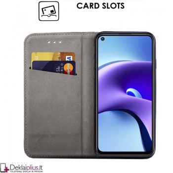 Telone atverčiamas dėklas - raudonas (telefonams Xiaomi Redmi Note 9T)